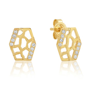 Tall Hexagon Studs