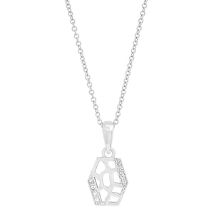 Tall Hexagon Charm Necklace